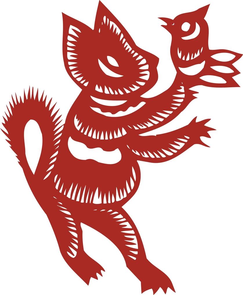 中国风中式传统喜庆民俗人物动物窗花剪纸插画边框AI矢量PNG素材【435】